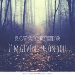 Say something!. Say something i'm giving. Say something a great big World. Say something im giving up on you.