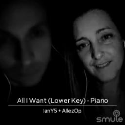 All I Want (Lower Key) - Piano